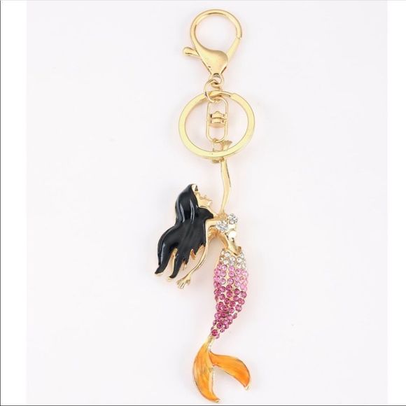New Crystal Mermaid Purse Charm Keychain Little Mermaid Ariel - Picture 1 of 6